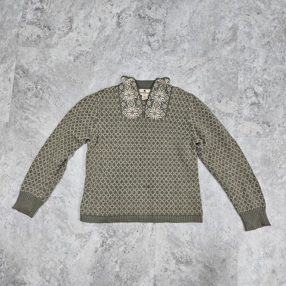 WOOLRICH Women Green 1/4‎ zip Sweater Size S